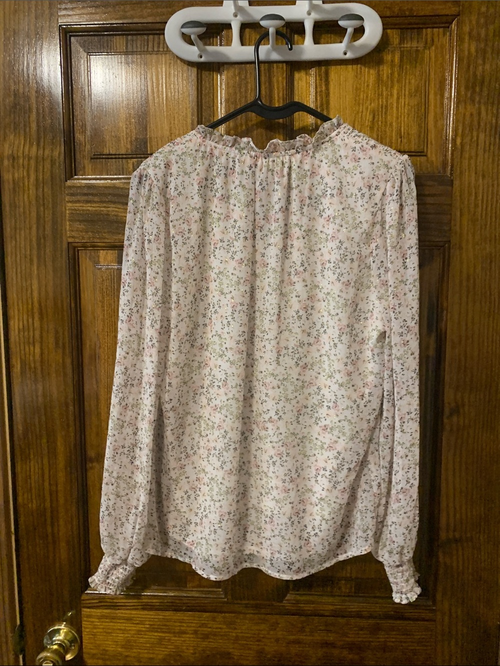 Light pink floral long sleeve top - Picture 5 of 6